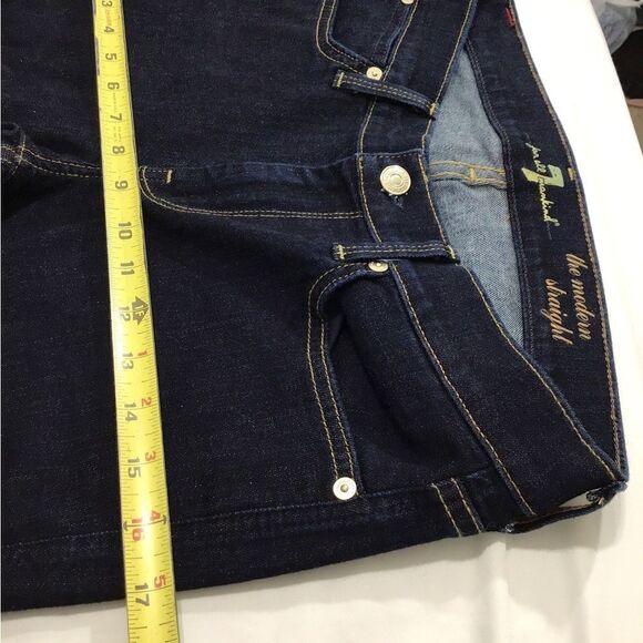 7 forallmankind Blue The Modern Straight Jean Size 30 - Picture 8 of 10